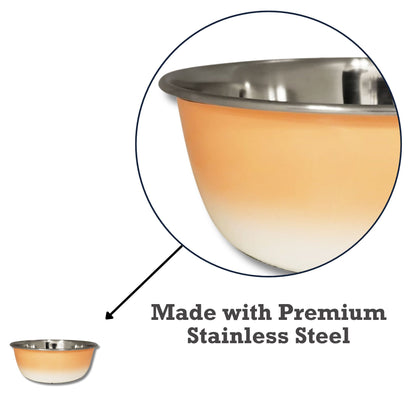 Eco-friendly stainless steel deep dog bowl in peach coral