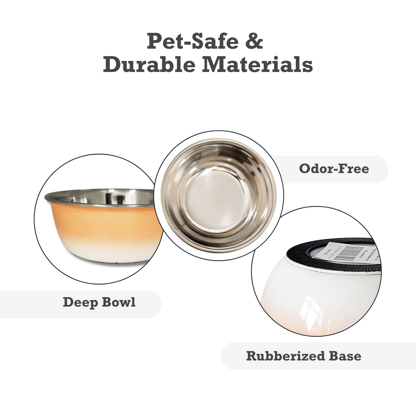 Eco-friendly stainless steel deep dog bowl in peach coral