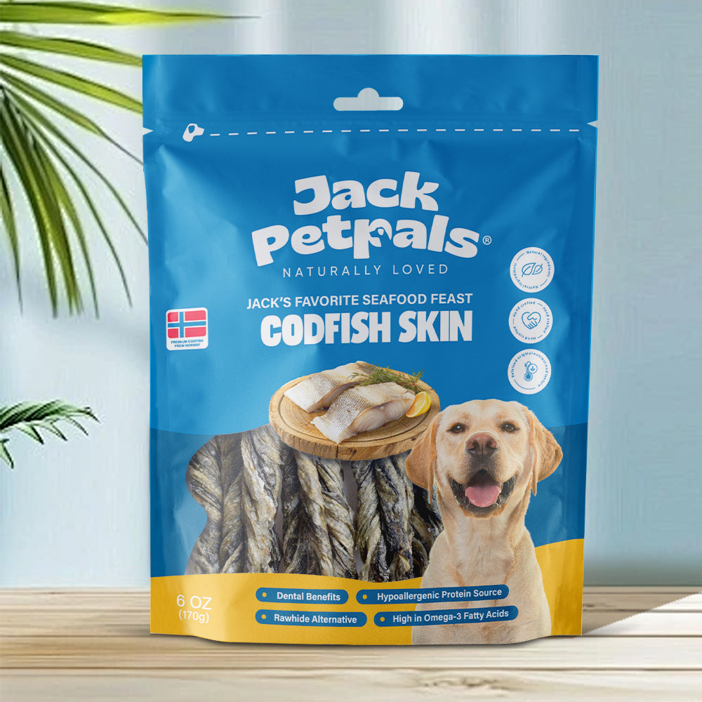 Jack PetPals cod fish skin dog treats natural fish dog chew snack