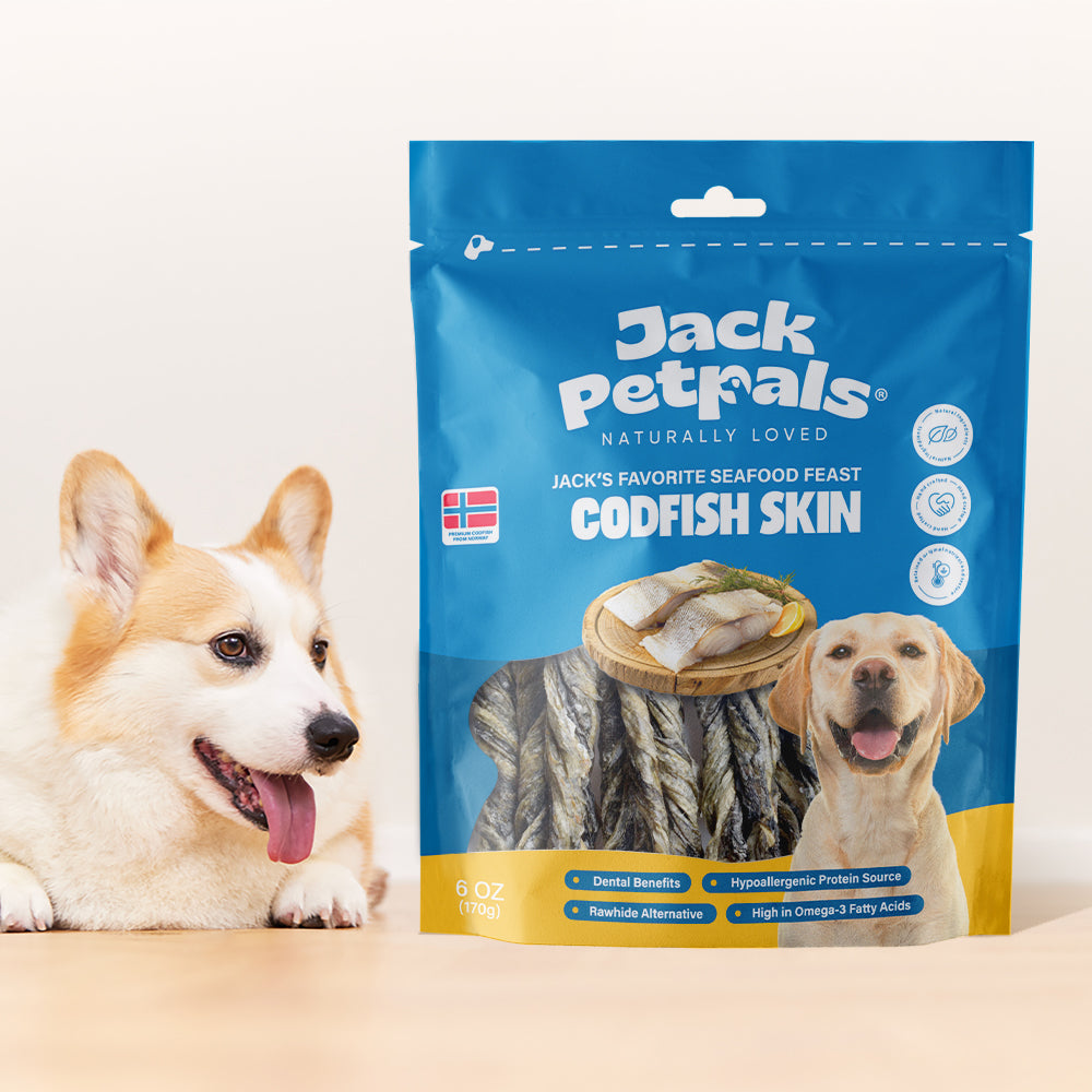 Jack PetPals cod fish skin dog treats natural fish dog chew snack