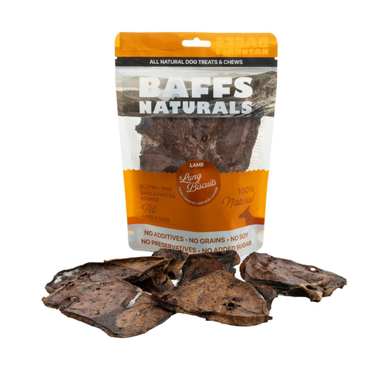 BAFFS NATURALS lamb lung biscuits dog treats