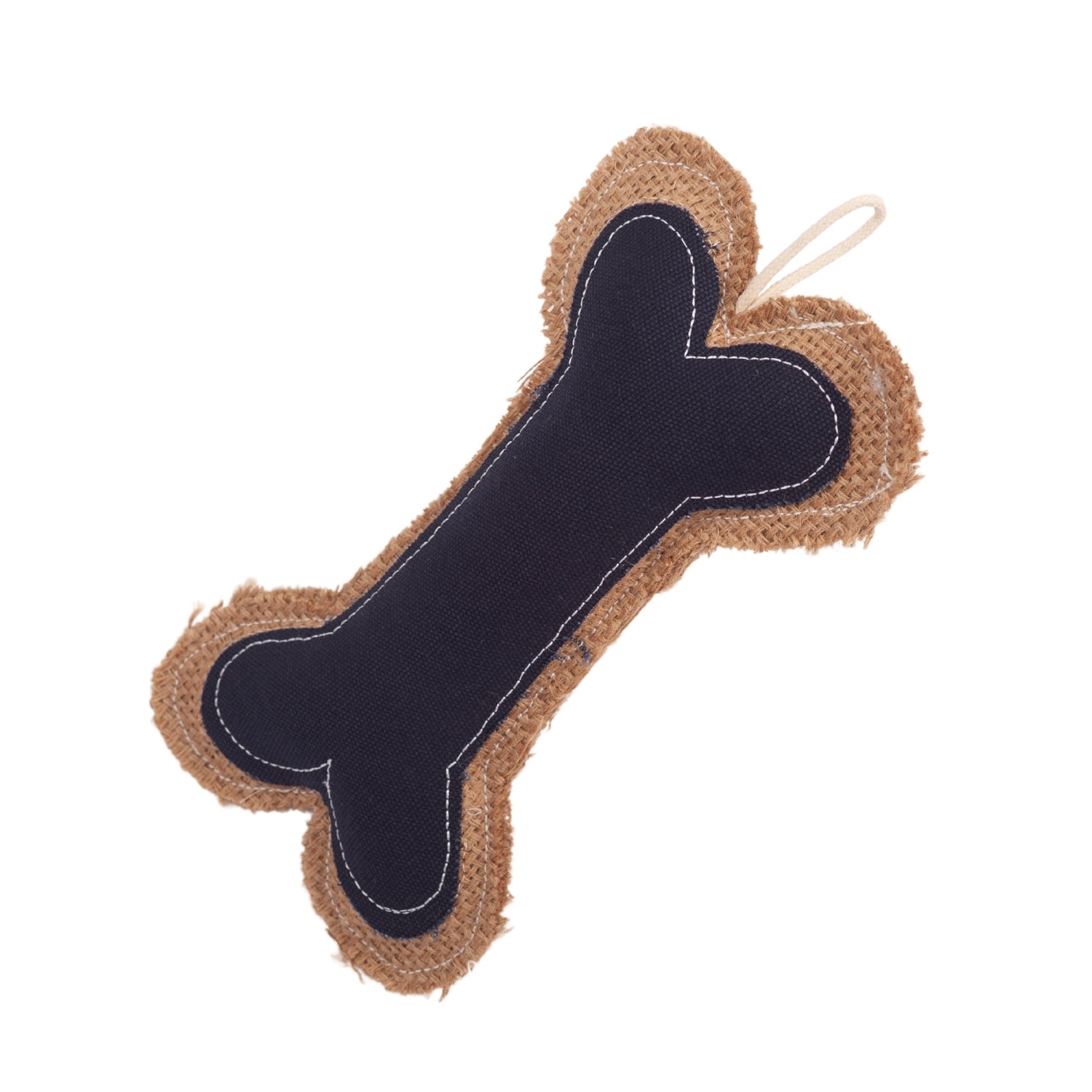 Leather and jute bone pillow dog chew toy