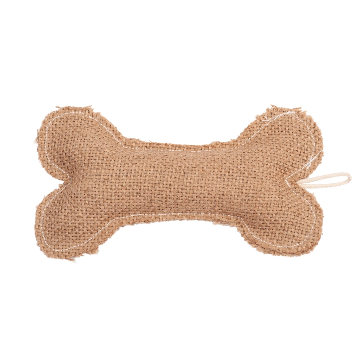 Leather and jute bone pillow dog chew toy