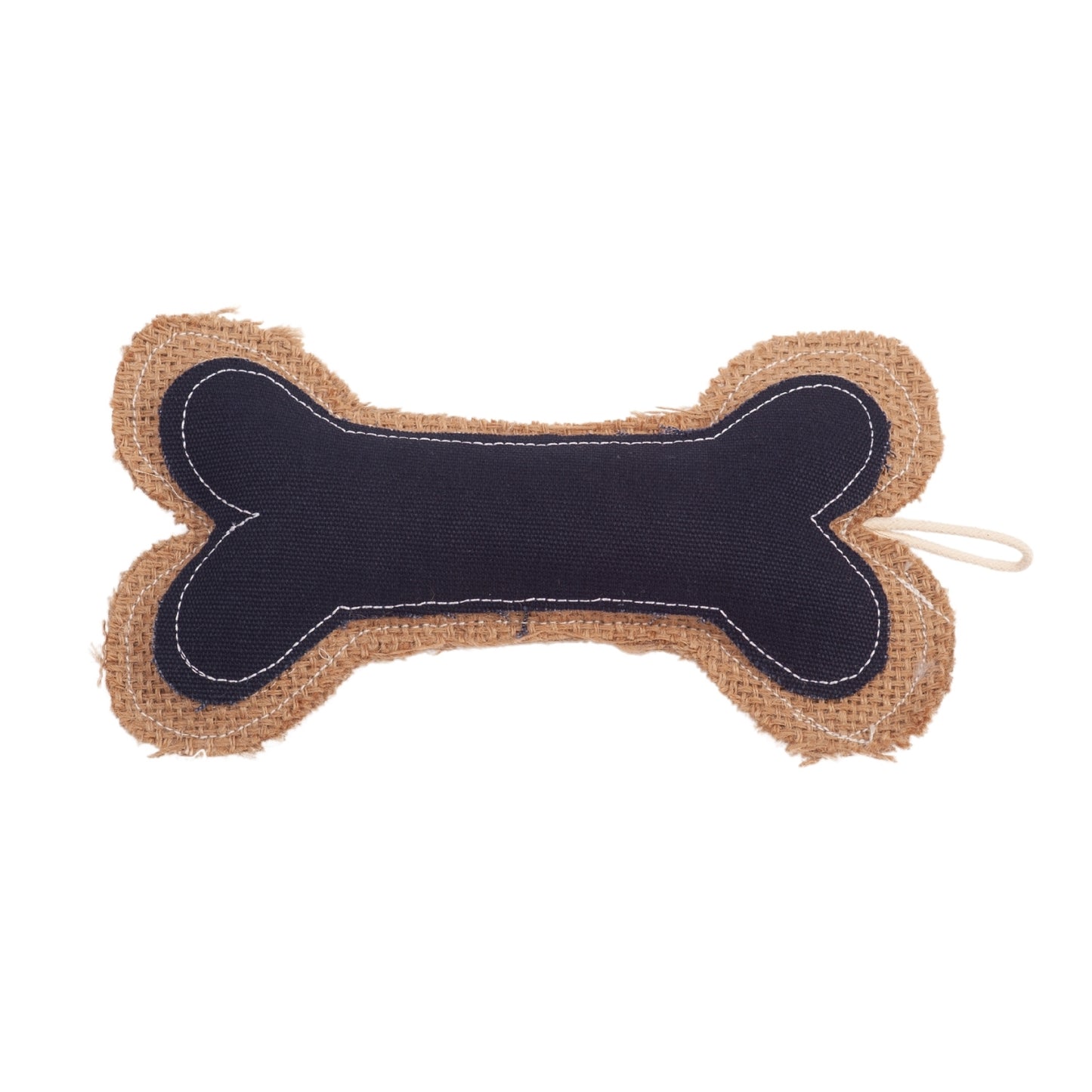 Leather and jute bone pillow dog chew toy