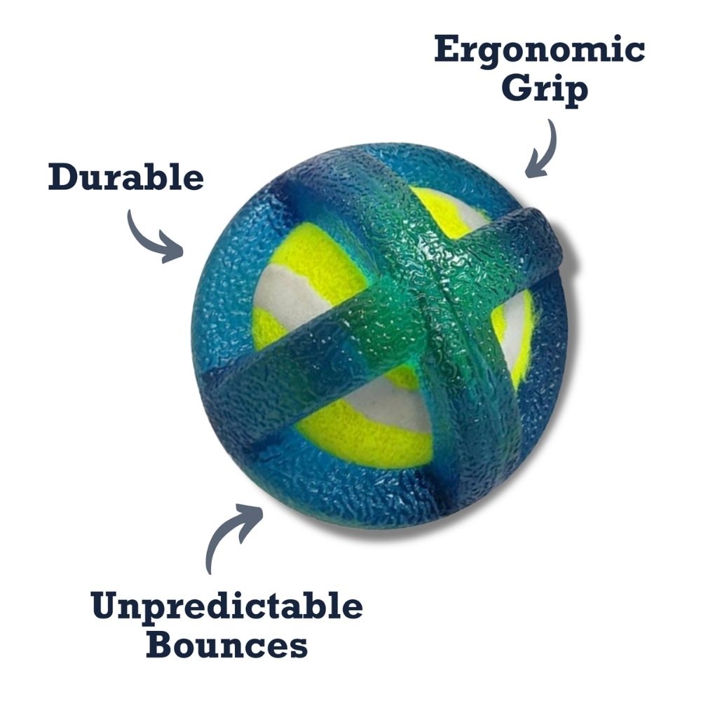 natural rubber tennis ball dog toy with TPR coating
