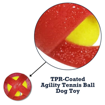natural rubber tennis ball dog toy with TPR coating