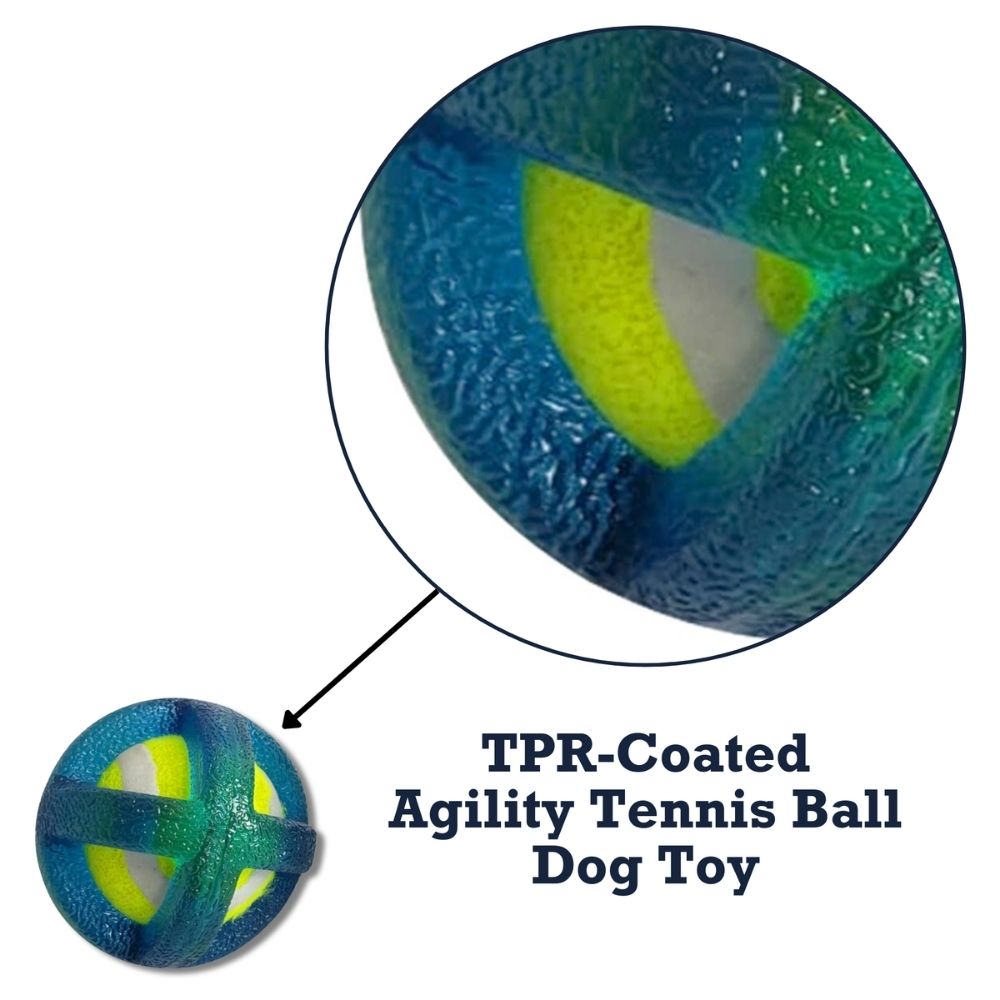 natural rubber tennis ball dog toy with TPR coating