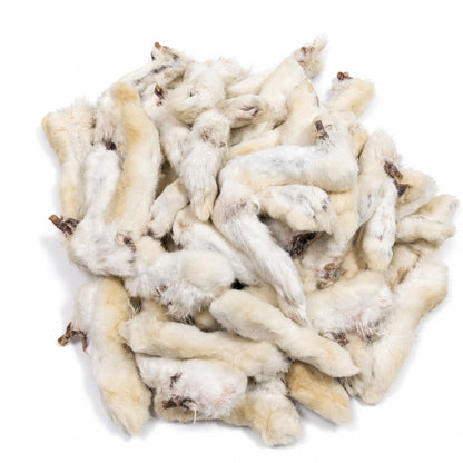 Rabbit Feet with Fur Dog Treats | 50 Pieces | Natural Single Ingredient Dog Chews | 5L Value Bucket