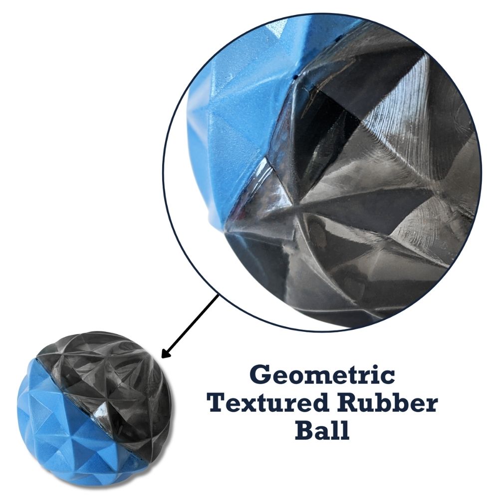 Large geometric design textured ball dog chew toy