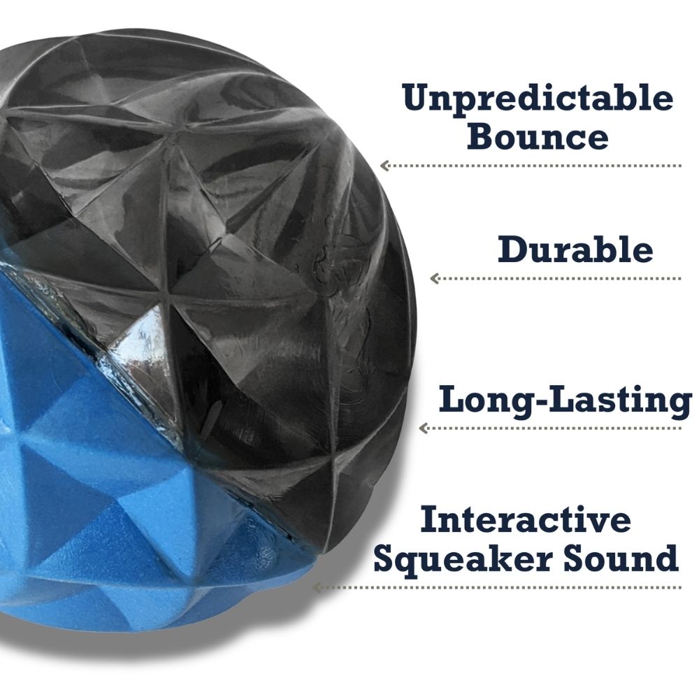 Large geometric design textured ball dog chew toy