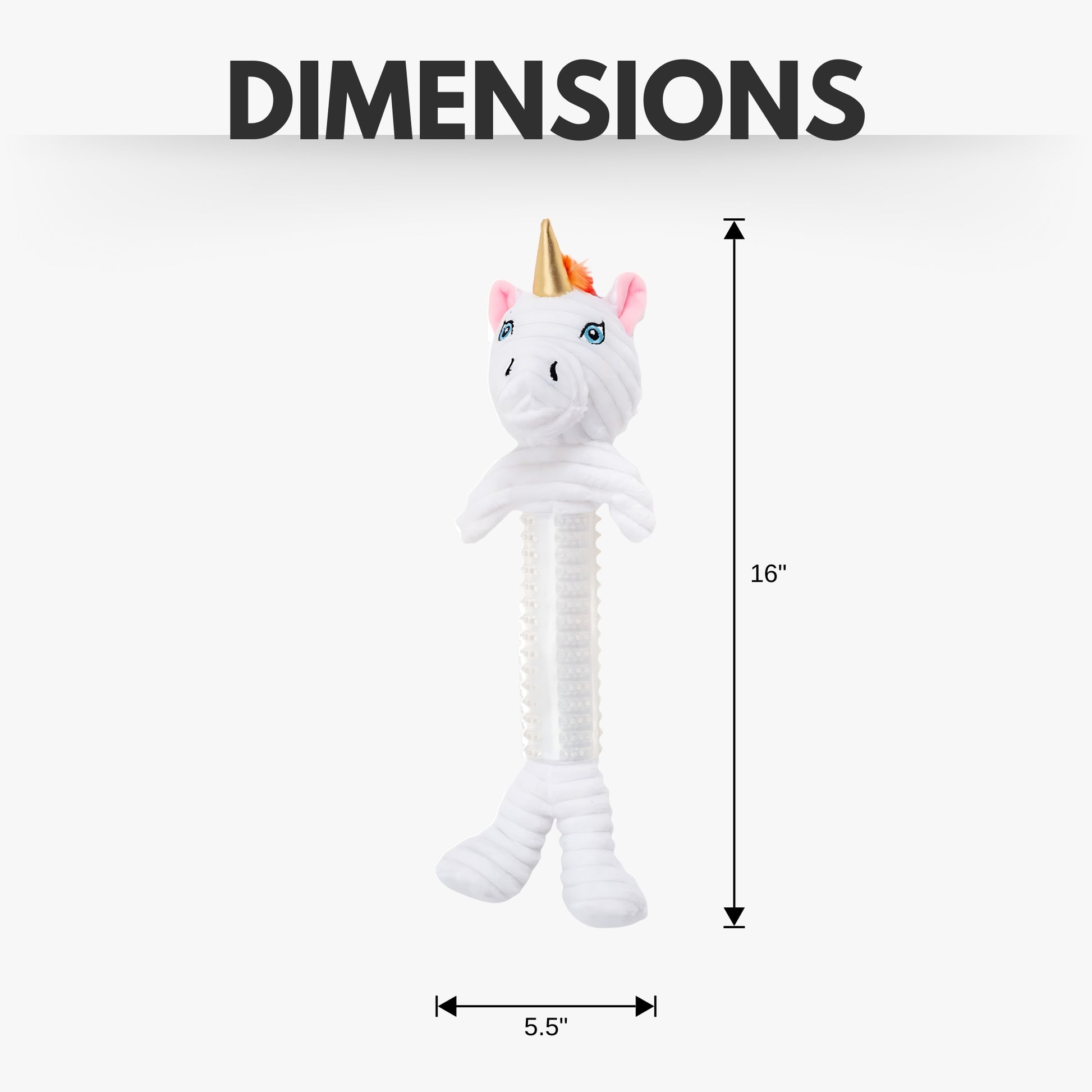 Skinny thermoplastic rubber unicorn corduroy dog toy for playful dogs