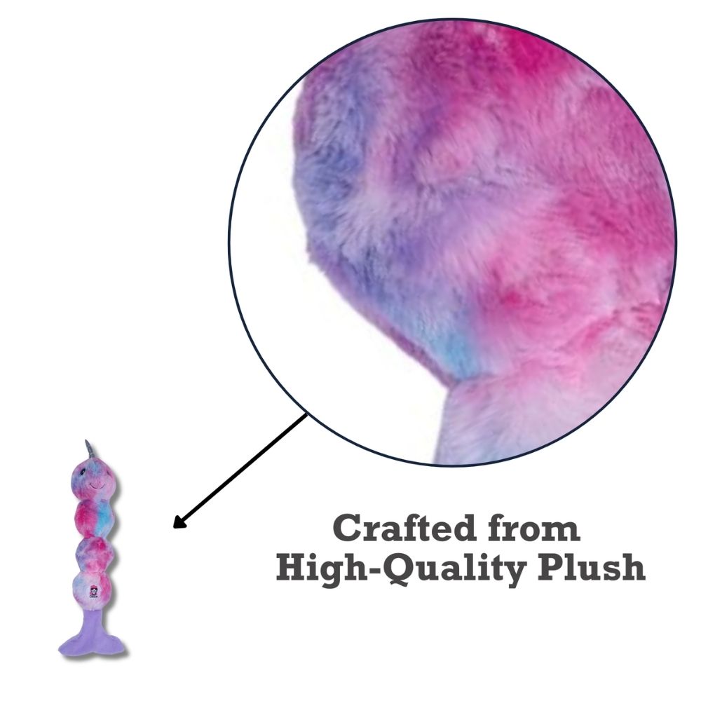 tie dye narwhal plush dog toy magical creature squeaky dog toy