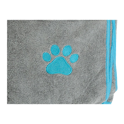 Country Living quick drying microfiber dog bath towel with paw print in gray
