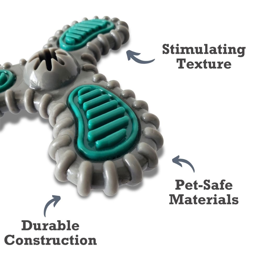 TPR dental spinner dog toy for light to medium chewers