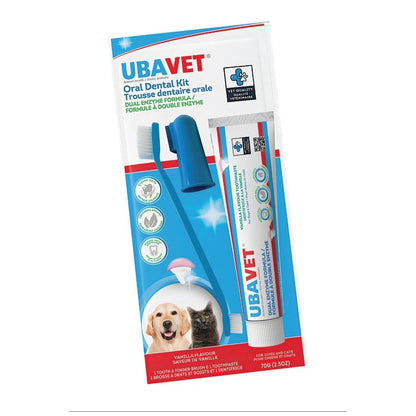 Dog and cat dental kit with toothpaste and toothbrush