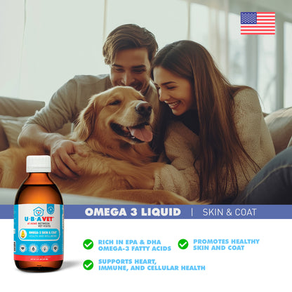 omega 3 liquid supplement for skin and coat health for pets