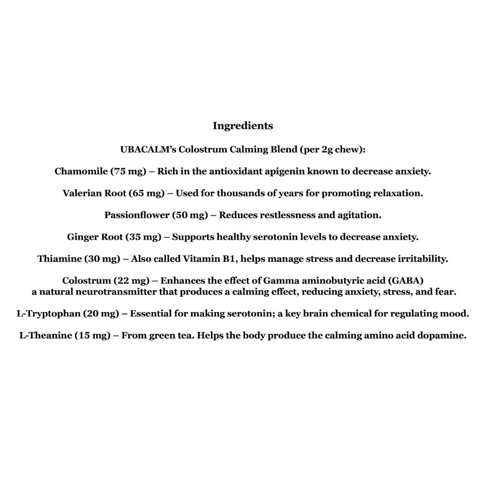 UBAVET UBACALM calming soft chews for dogs and cats