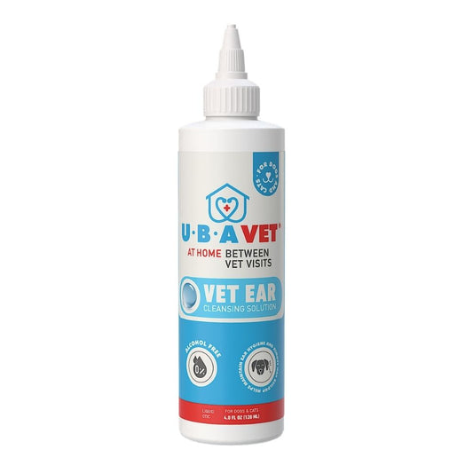 UBAVET vet ear cleansing solution for dogs and cats, 4 fl oz