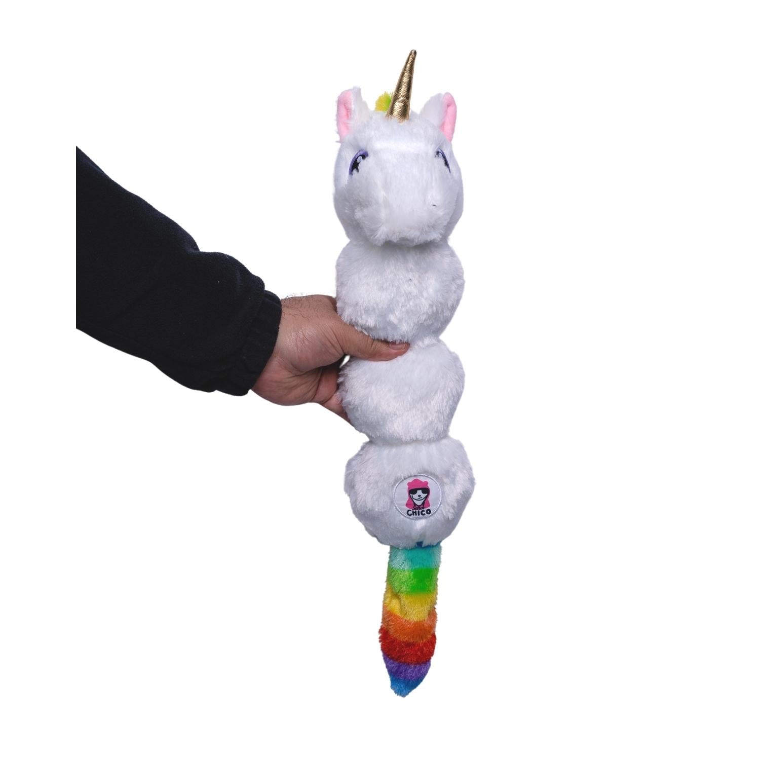 Colorful unicorn squeaky plush dog toy