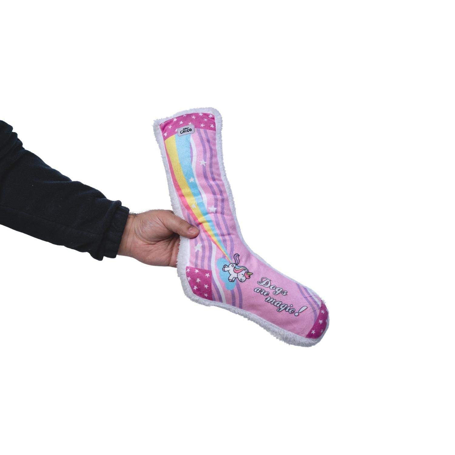 unicorn plush sock dog toy squeaky soft dog toy