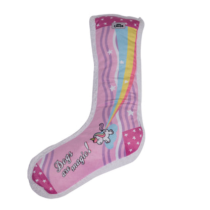 unicorn plush sock dog toy squeaky soft dog toy