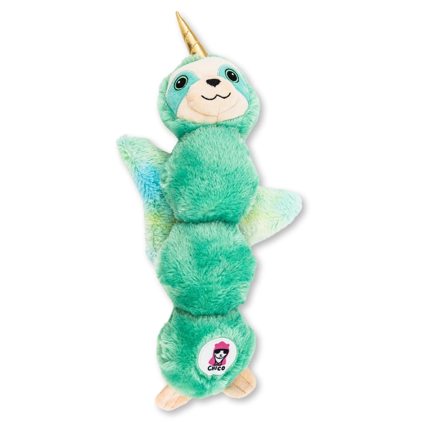 winged mint sloth plush dog toy squeaky magical creature dog toy