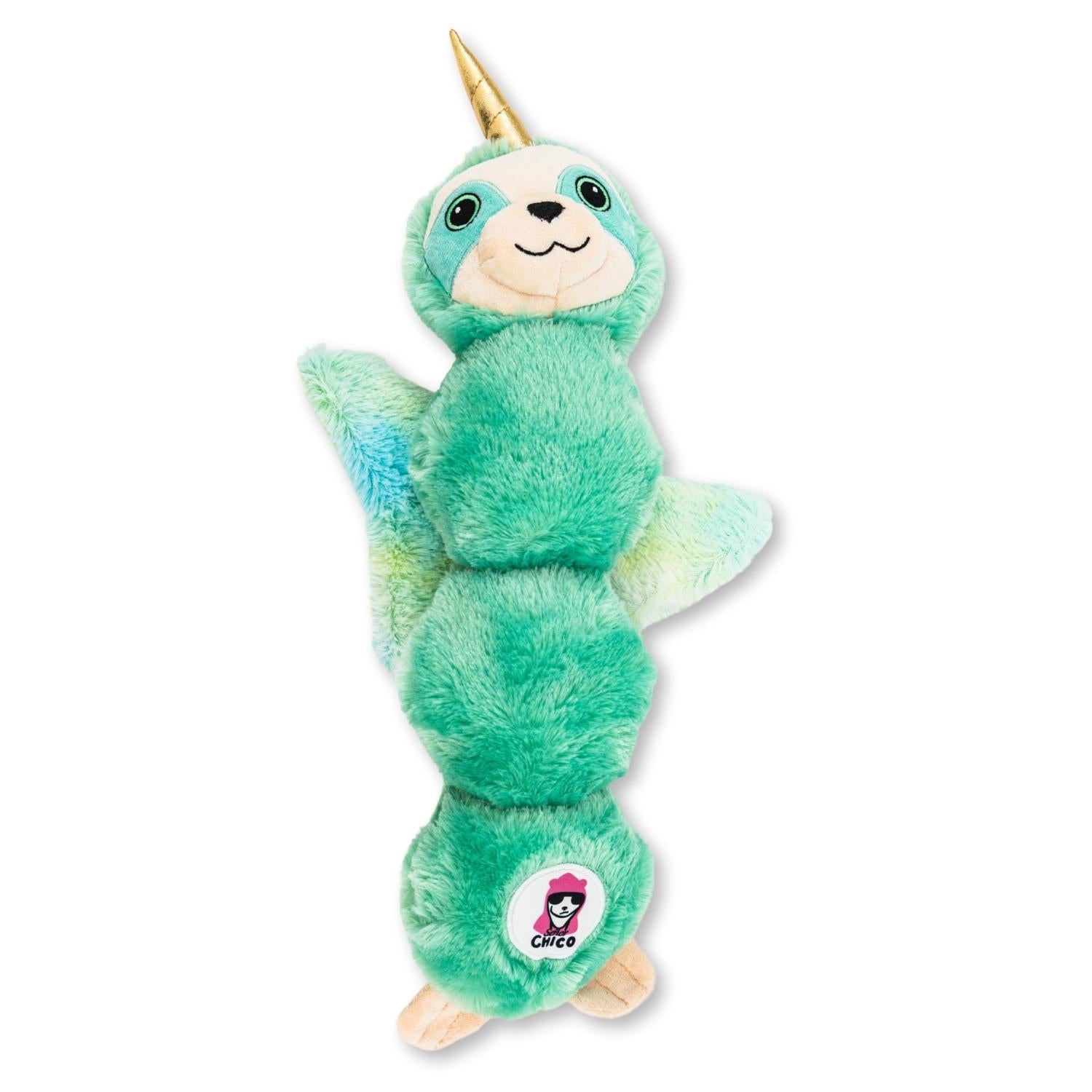 winged mint sloth plush dog toy squeaky magical creature dog toy