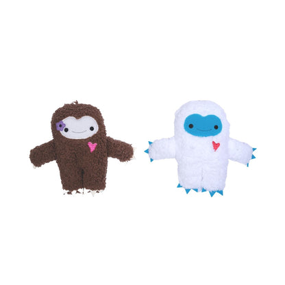 interactive squeaky yeti snowman plush dog toy set