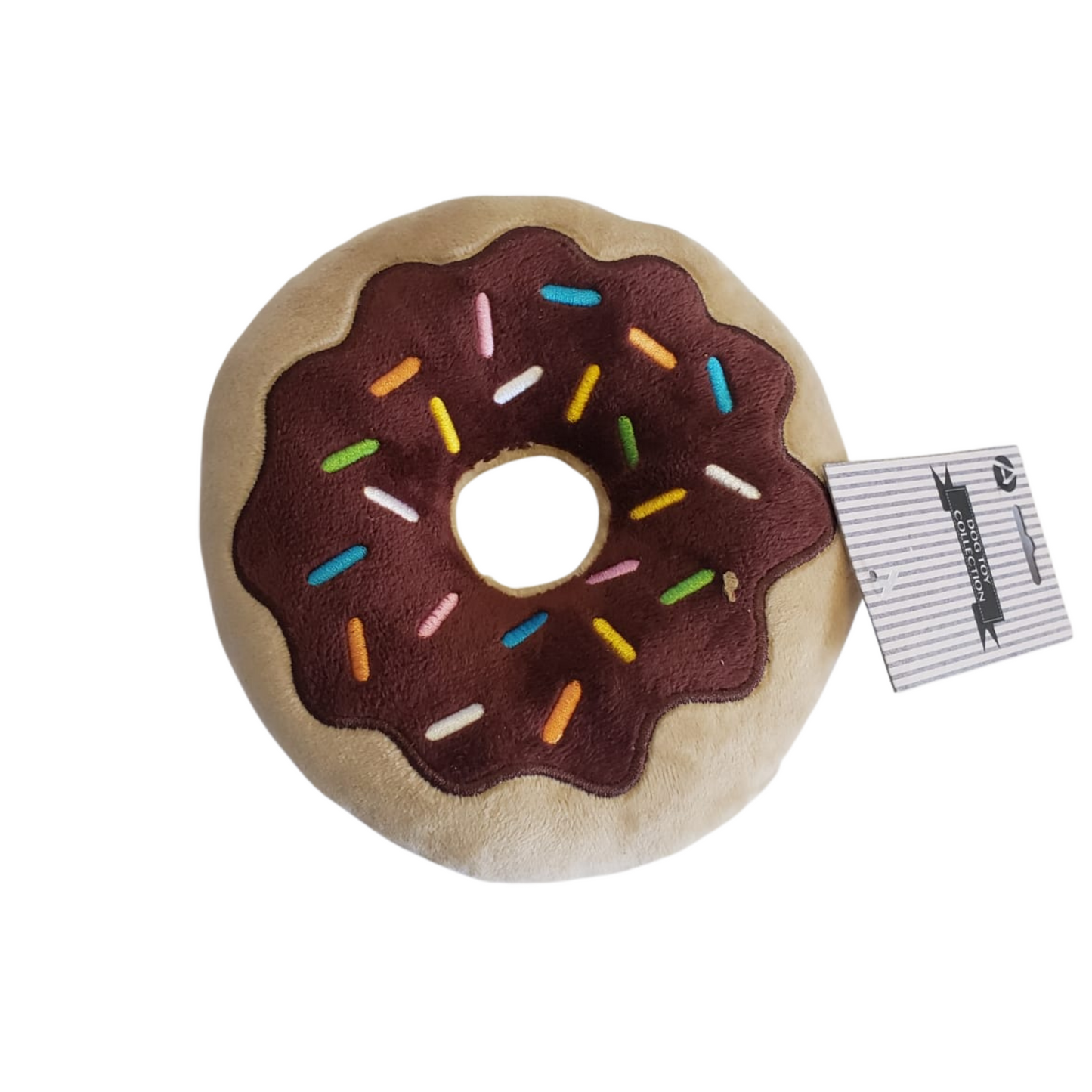 Donut Plush Dog Toy – Soft, Chewy and Cuddly, Safe & Non-Toxic, Ideal for Fetching, Tug-of-War, Gentle Chewing – Chocolate