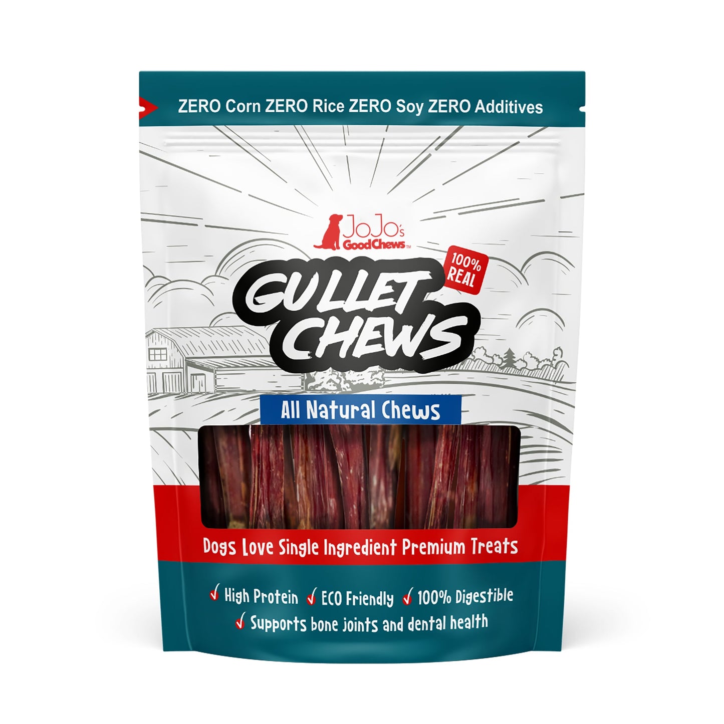 6 inch beef gullet stick dog treats natural single ingredient chew 5 pack