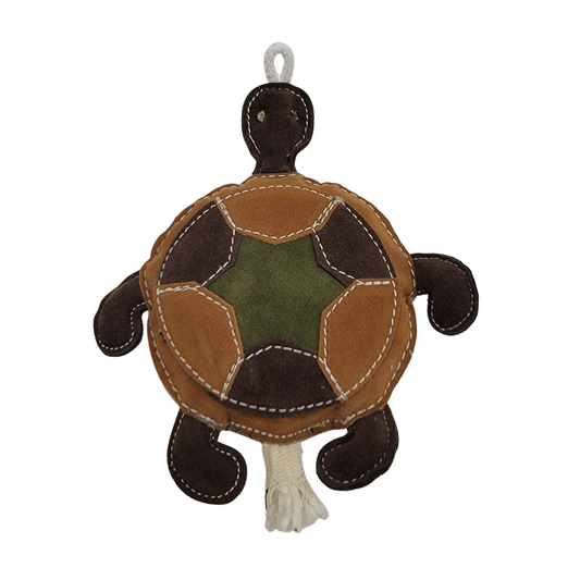 Vegan Leather Patchwork Turtle - Dog Chew Toy