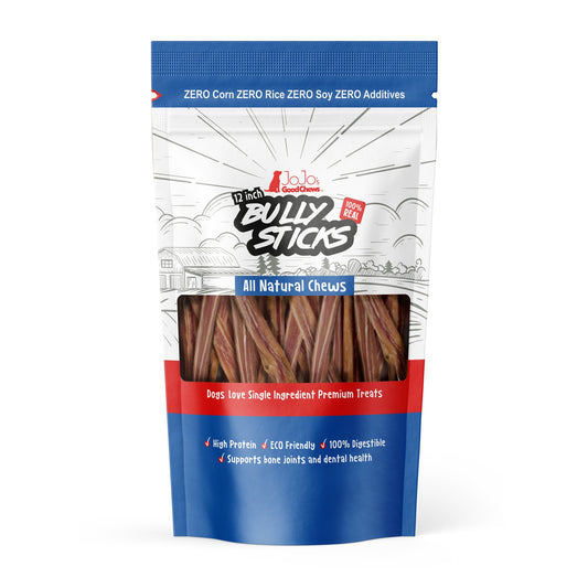 All-Natural Beef Bully Stick Dog Treats - 12" Standard (4-Pack)