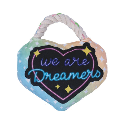 We Are Dreamers Plush Dog Chew Toy Combo – Heart & Space Panda with Squeakers