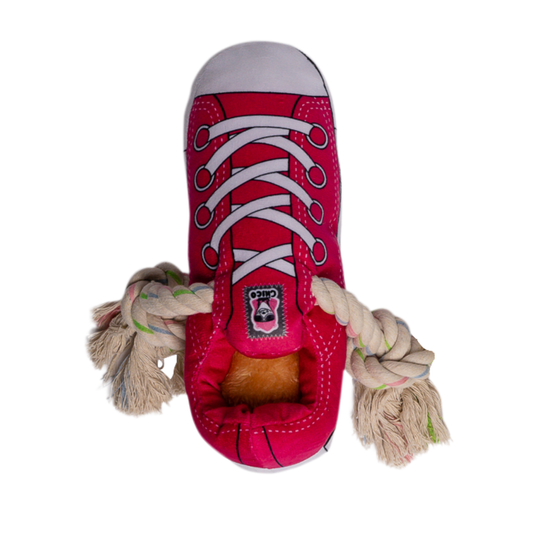 Squeaking Comfort Plush Sneaker Dog Toy - Pink