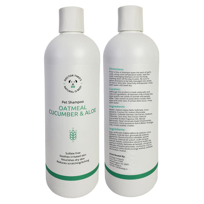 Dr. Theo’s dog shampoo with oatmeal, cucumber and aloe, 16 oz