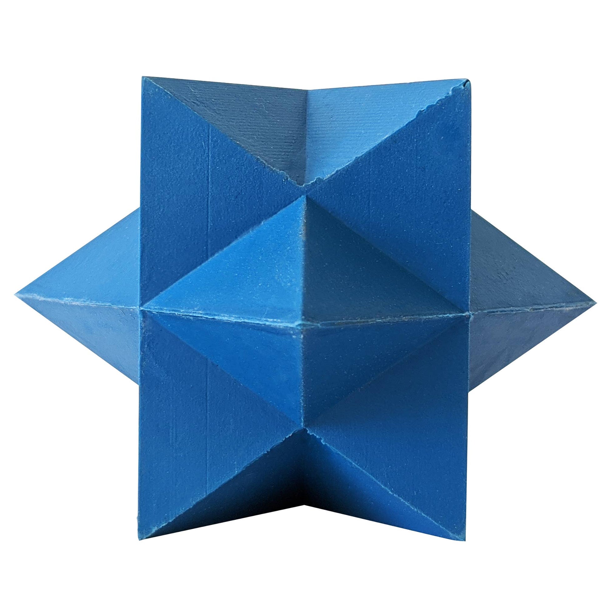 blue star shaped TPR dog chew toy with textured surface