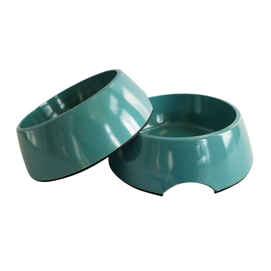 Eco-friendly Biodegradable Bamboo Dog Bowl (Teal Blue)