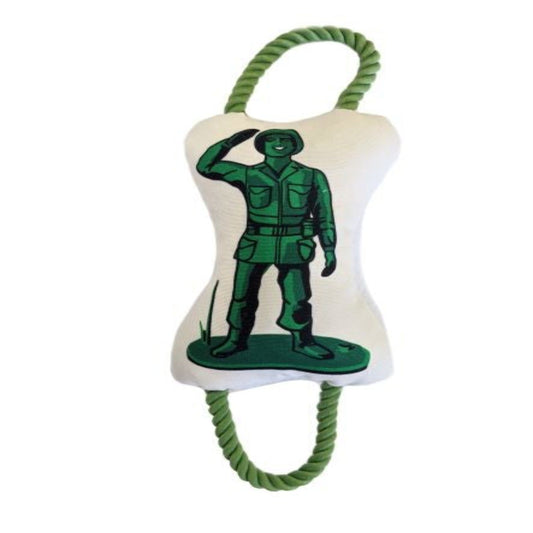 Retro soldier plush dog toy with non toxic print