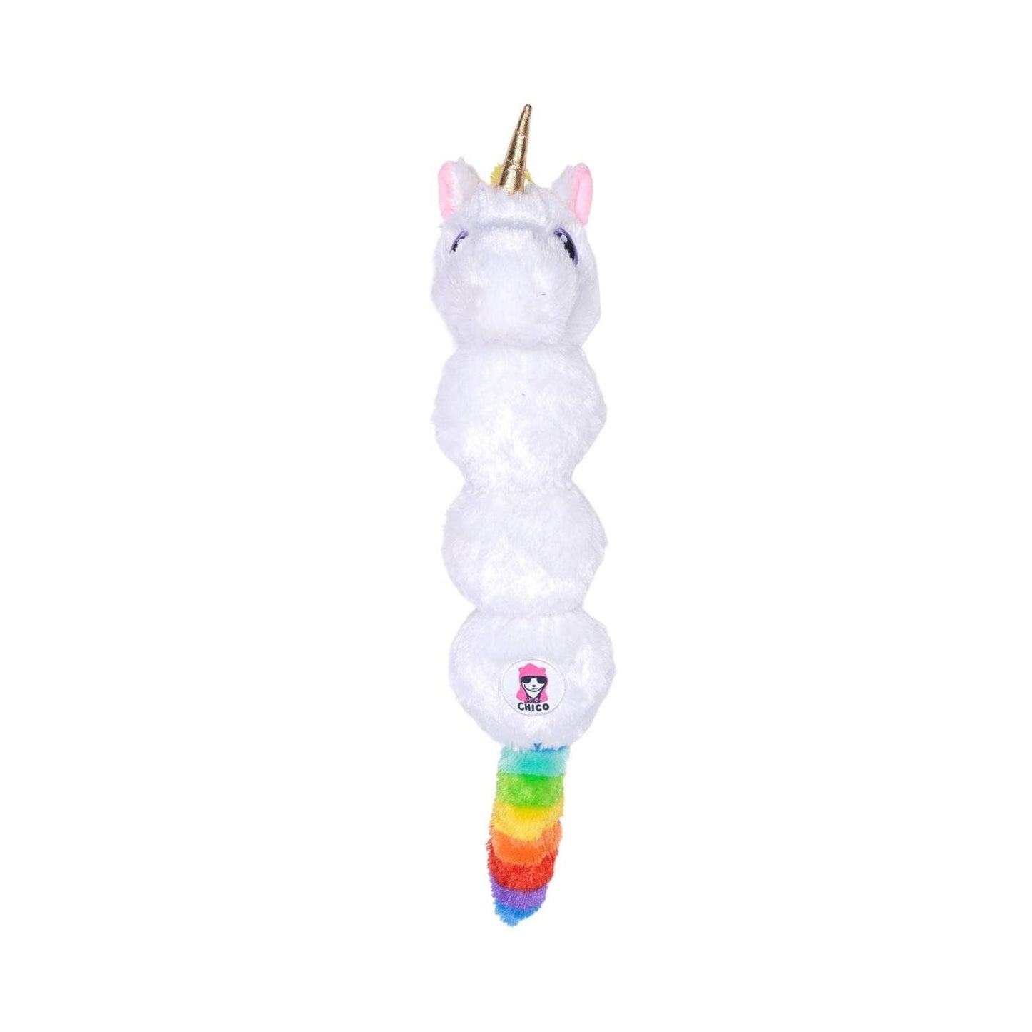 Colorful unicorn squeaky plush dog toy